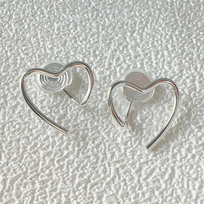 Wholesale   elegant 925 silver needle female earrings heart-shaped small non-pierced mosquito coil ear clip