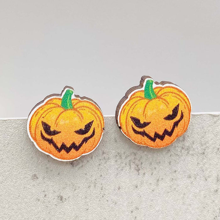 Wholesale  Earrings Horror Pumpkin Ghost Bat Wooden Earrings