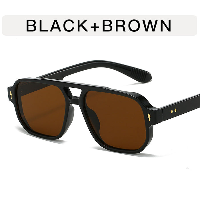 Wholesale Double beam sunglasses, personalized arrow shaped sunglasses, large frame sunglasses, sunscreen, fashionable and high-end glasses