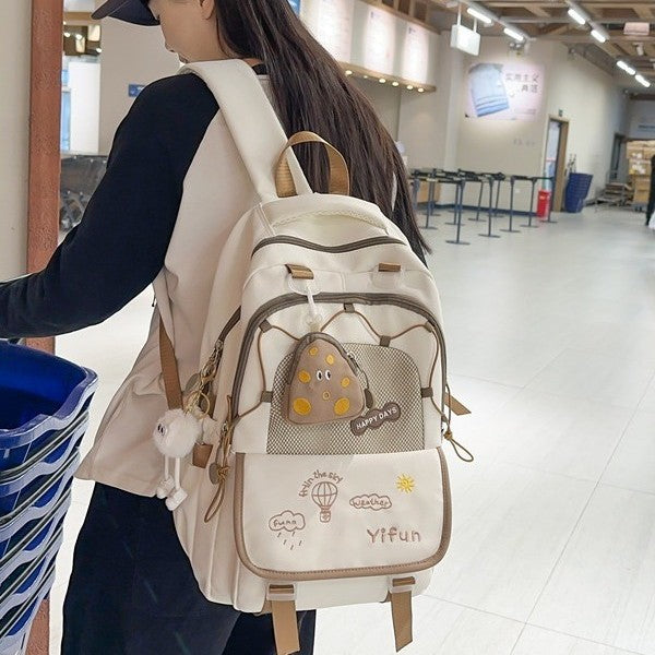 Wholesale Contrast color schoolbags, cute, lightweight, large-capacity, versatile backpacks for middle school and high school students
