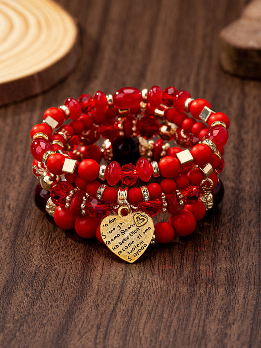 Wholesale  Bohemian Style Multi-layer Wooden Beads Beaded Bracelet