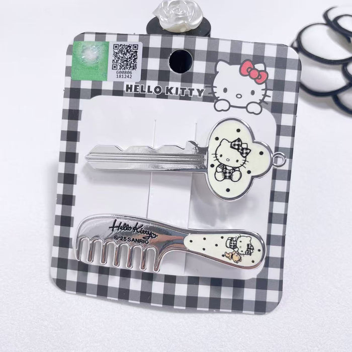 Wholesale Classic black and white checkered minimalist and cute hair clip side clip series