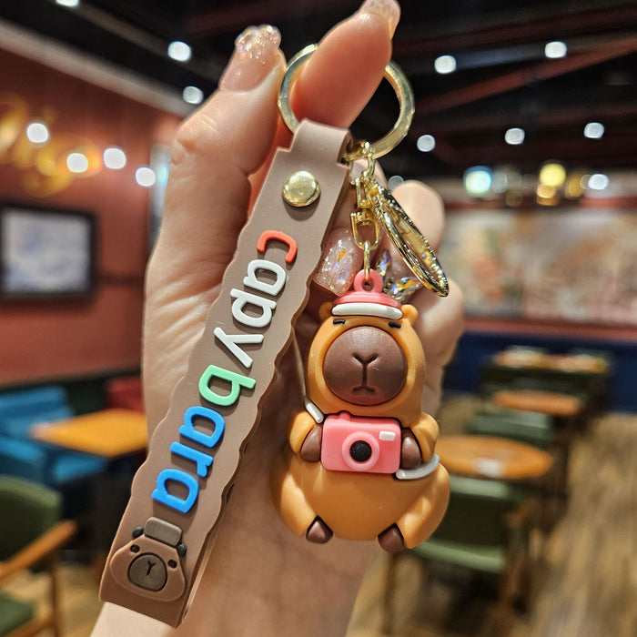 Wholesale Capybara keychain cartoon capybara king car bag key chain pendant small gift
