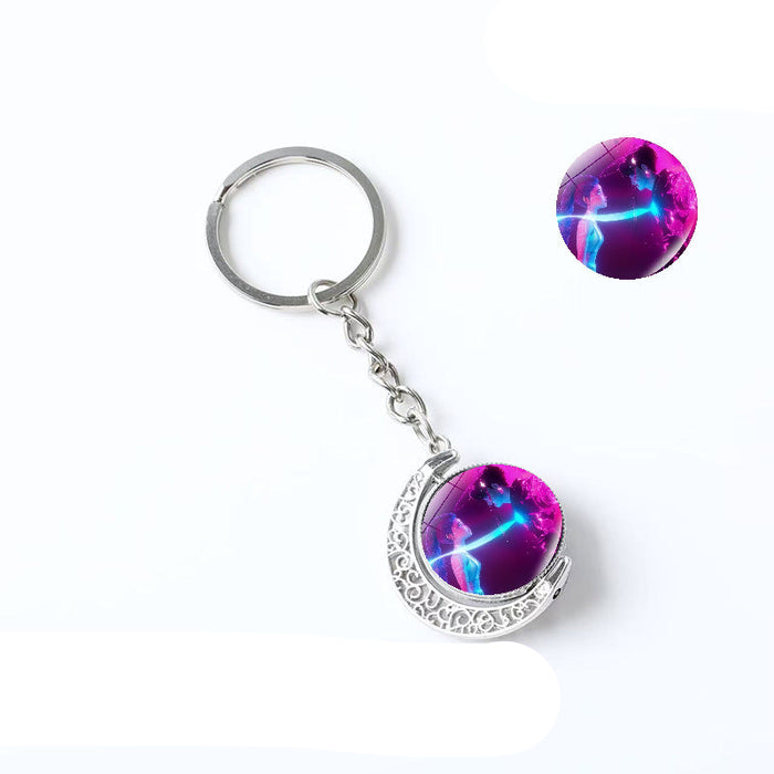 Wholesale Kpop Double-sided rotating pendant keychain