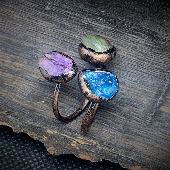 Wholesale Vintage handmade copper plated adjustable ring with an opening