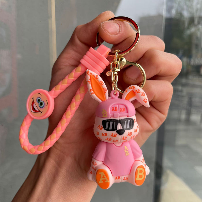 Wholesale Rabbit keychain pendant backpack accessories car hanging chain small gift wholesale