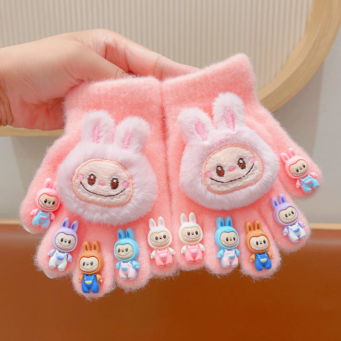 Wholesale Cartoon dolls  finger cots for babies,  with plush and thick windproof material