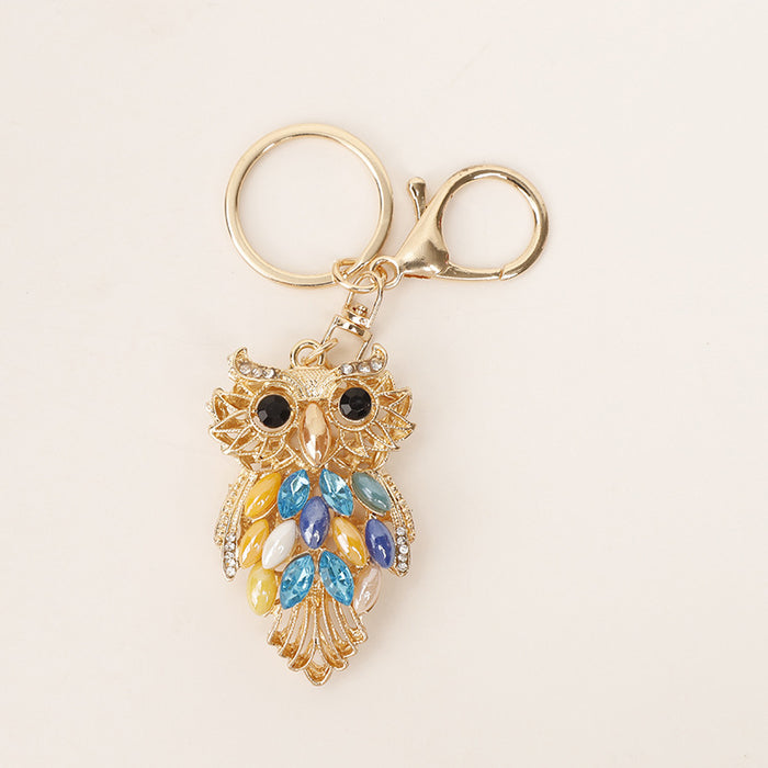 Wholesale Owl Diamond Zinc Alloy Keychain JDC-KC-MeiF002
