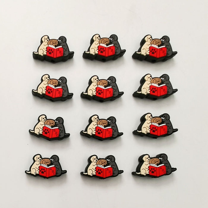 Wholesale 10pcs Creative Puppy Cartoon Silicone Beads JDC-BDS-NaiSi321