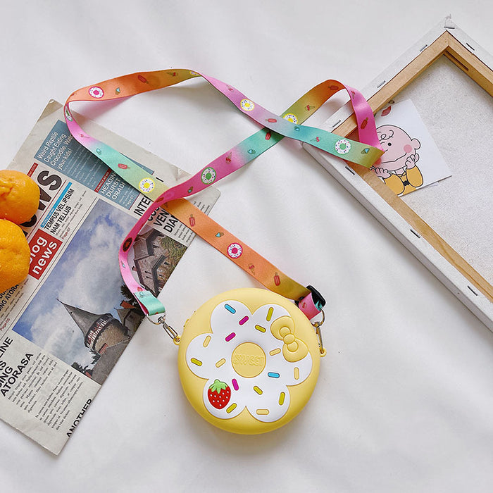 Wholesale Donut Silicone Crossbody Bag for Girls Trendy Cute Coffee Color MOQ≥10