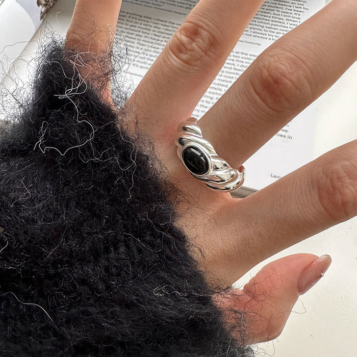 Wholesale Pure silver ring, fashionable, simple, personalized, stylish, and open mouth ring