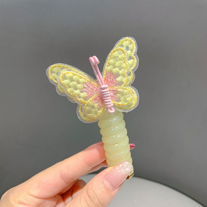 Wholesale Children's Fairy Butterfly Phone Cord Hair Scrunchies Cartoon Hair Tie Braided Hair Rope