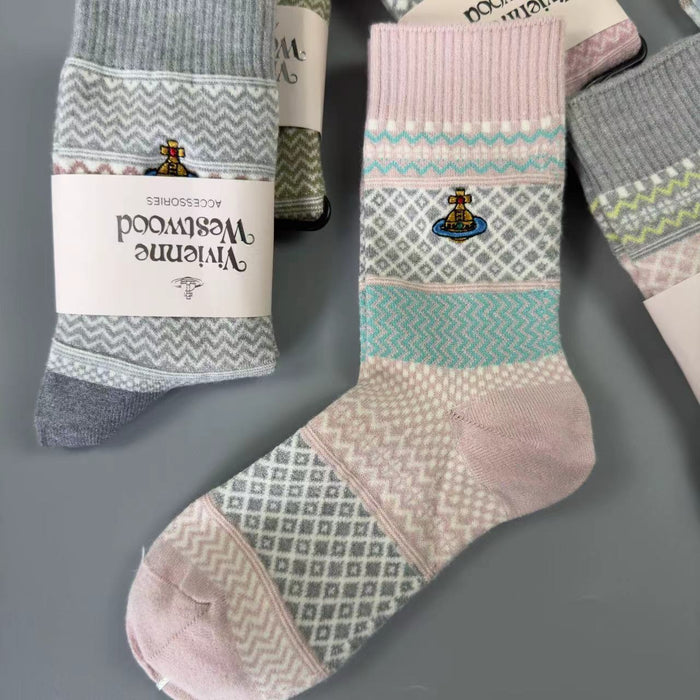 Wholesale Socks children embroidery retro warm wool socks thick outer wear