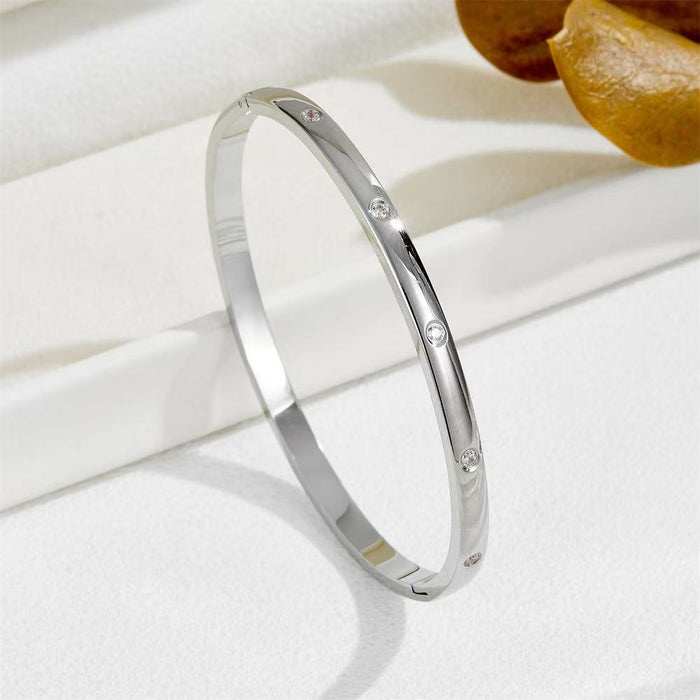 Wholesale Six-pointed Star Buckle Gold Plated Stainless Steel Zirconium Bracelet