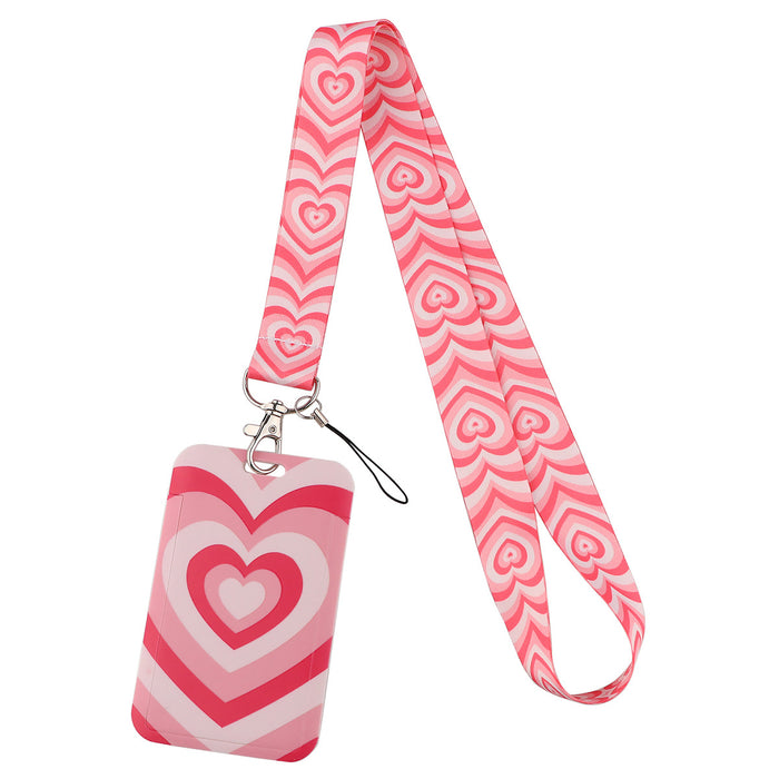 Wholesale Heart-shaped phone strap and hard case card holder Lanyard Keychain