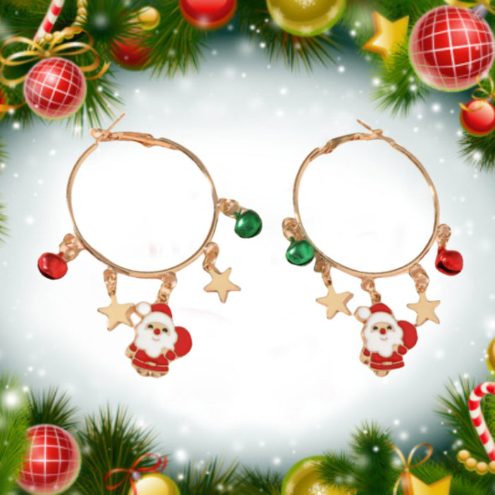 Wholesale Christmas Cartoon Cute Alloy Earrings JDC-ES-JunJie007