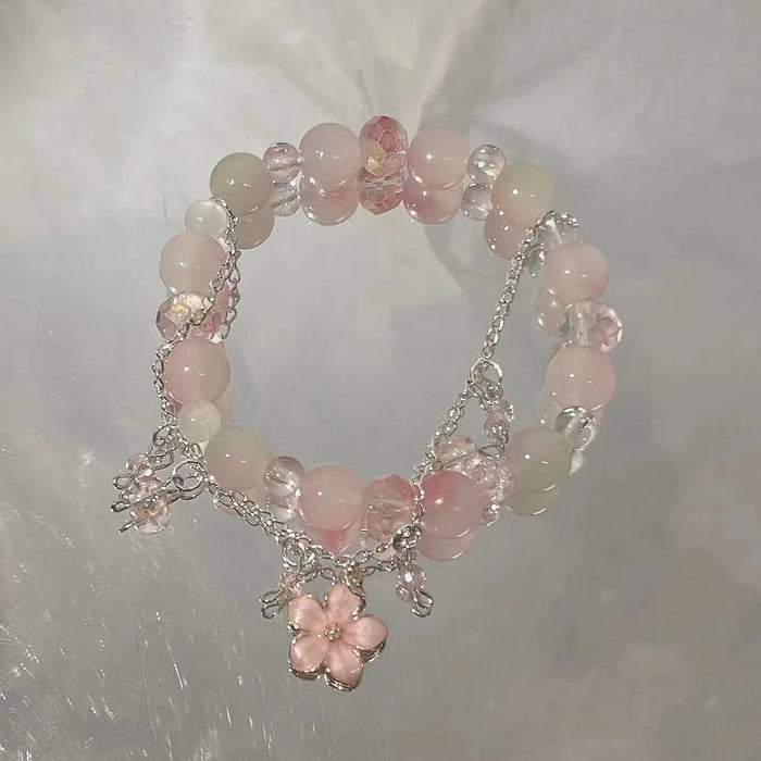 Wholesale Beaded bracelet with niche design, cherry blossom high-end bracelet