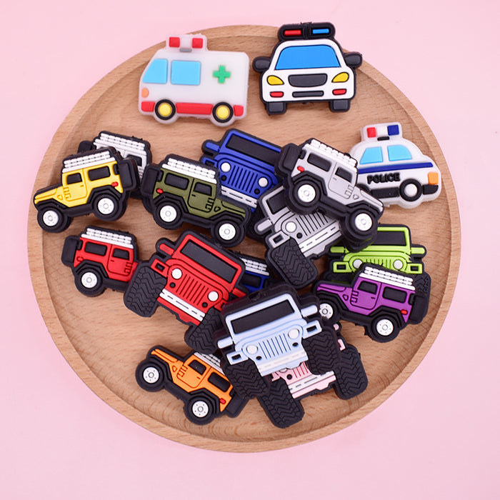 Wholesale Cartoon Car Series Beads DIY Soft Glue Double-Sided Focus Beads Ballpoint Pen Beads Accessories Beads Loose Beads