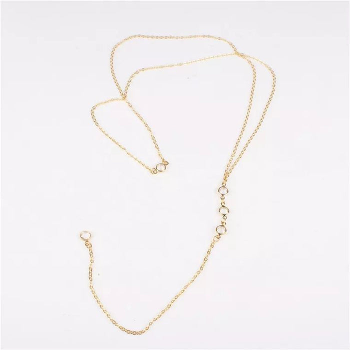 Wholesale  jewelry water drop back chain  women's long necklace tassel body chain