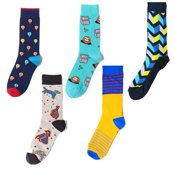 Wholesale Mid-calf all-season color-blocked socks