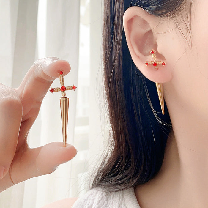 Wholesale Vintage Street Photography Crystal Earrings with Earrings