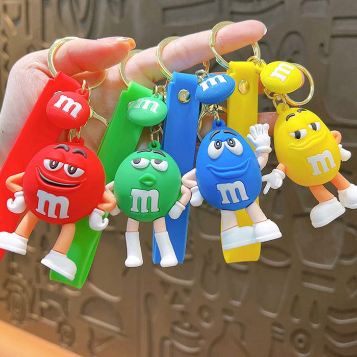 Wholesale  Bean Key Chain Doll Key Ring Cartoon Chocolate Soft Glue Doll Cute Couple Bag Key Chain