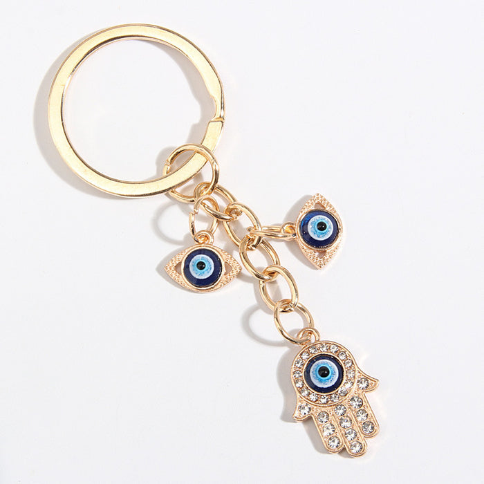 Wholesale Heart-Shaped Palm Water Drop Devil's Eye Pendant Keychain