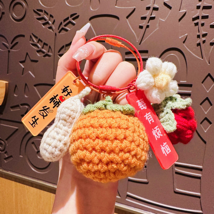 Wholesale Knitted yarn keychain bag pendant keychain