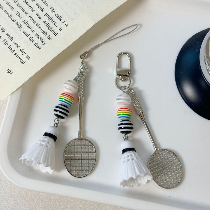 Wholesale badminton racket keychain mobile phone pendant small gift ornaments