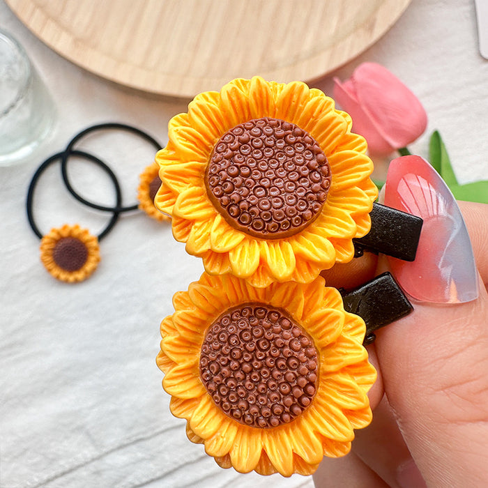 Wholesale Sunflower Plastic Hair Clip JDC-HC-Leiyang003