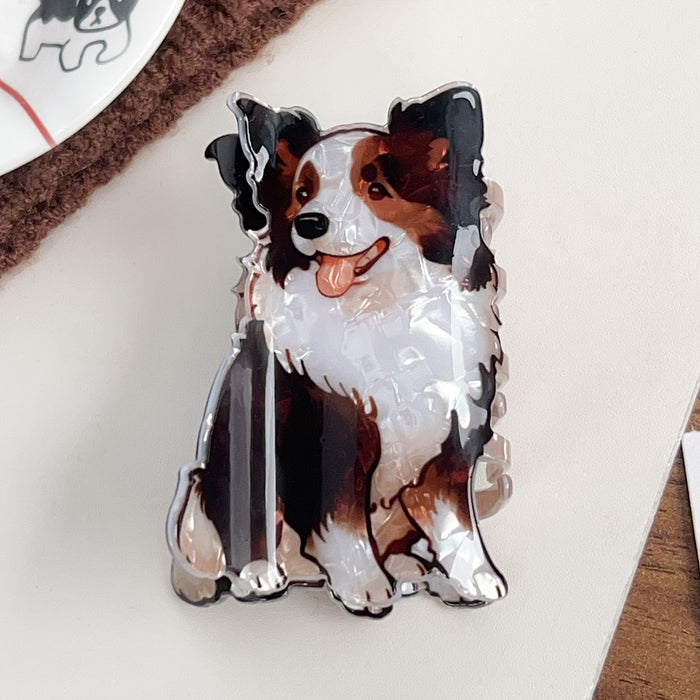 Wholesale Cute Puppy Design PVC Hair Clip - Samoyed Corgi Border Collie Hair Accessory