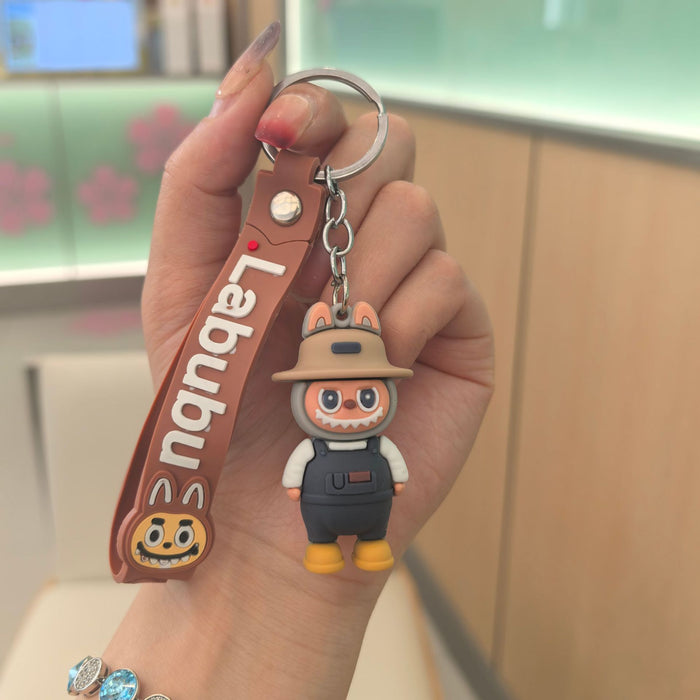 Wholesale Cartoon soft rubber cap little sheep keychain pendant blind box trendy cool series ground push gift ornaments