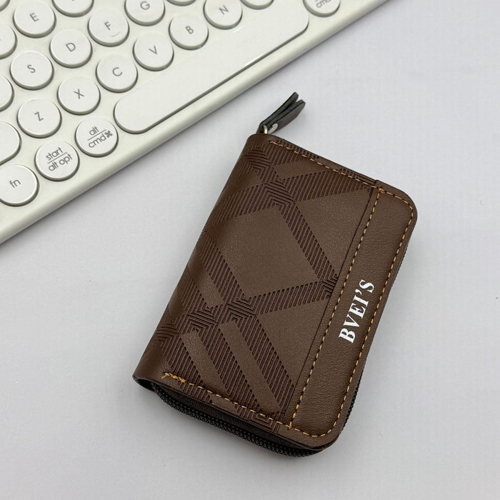 Wholesale European Retro Plaid PU Accordion Card Wallet Large Capacity Coin Purse MOQ≥2