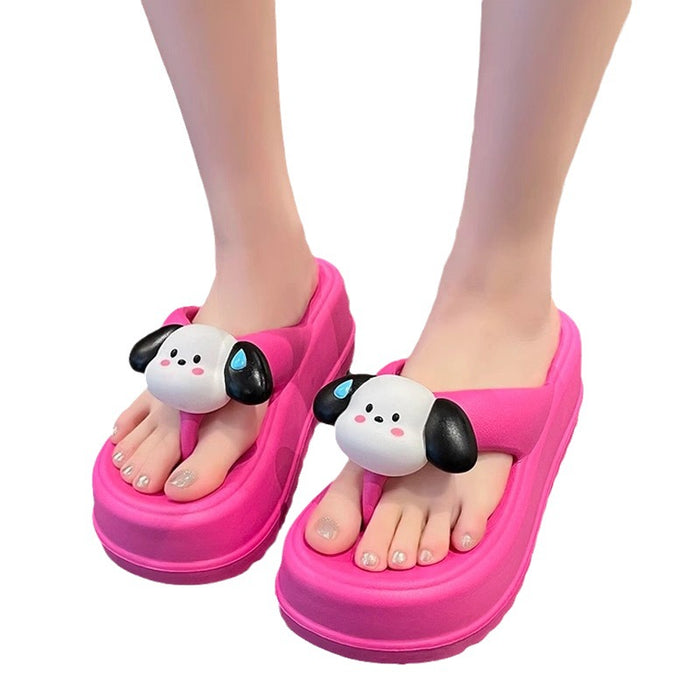 Wholesale anti odor non slip cute cartoon thick soled flip flops