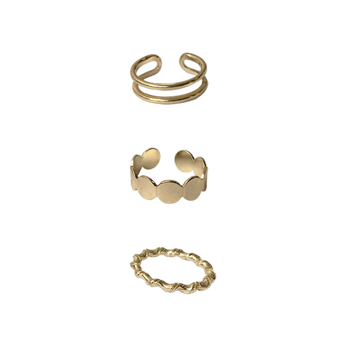 Wholesale Double layered fashionable ring for women with versatile temperament, metal circle index finger ring