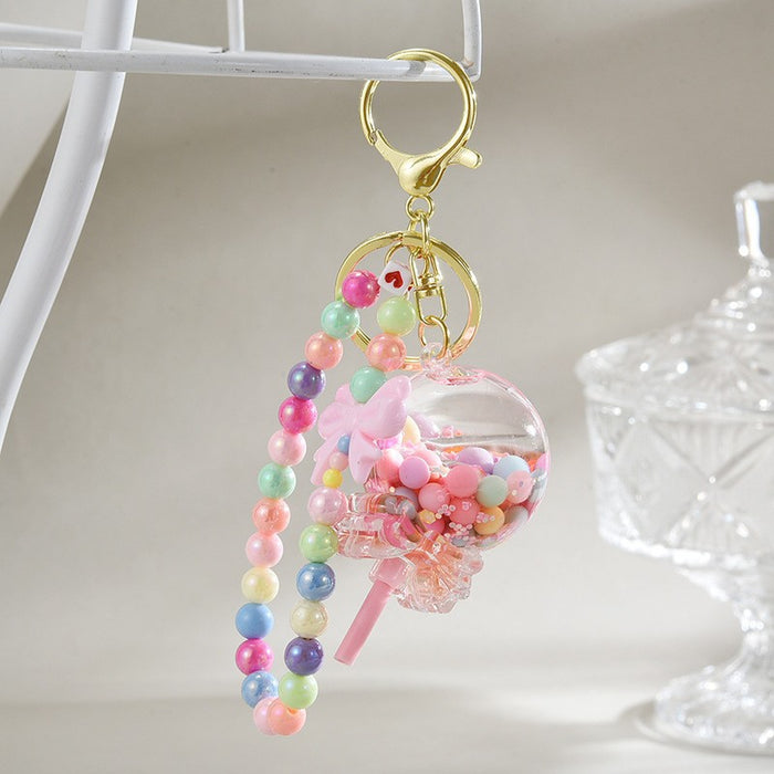 Wholesale Liquid Glitter Bottle &  Lollipop Acrylic Oil-Filled Keychain