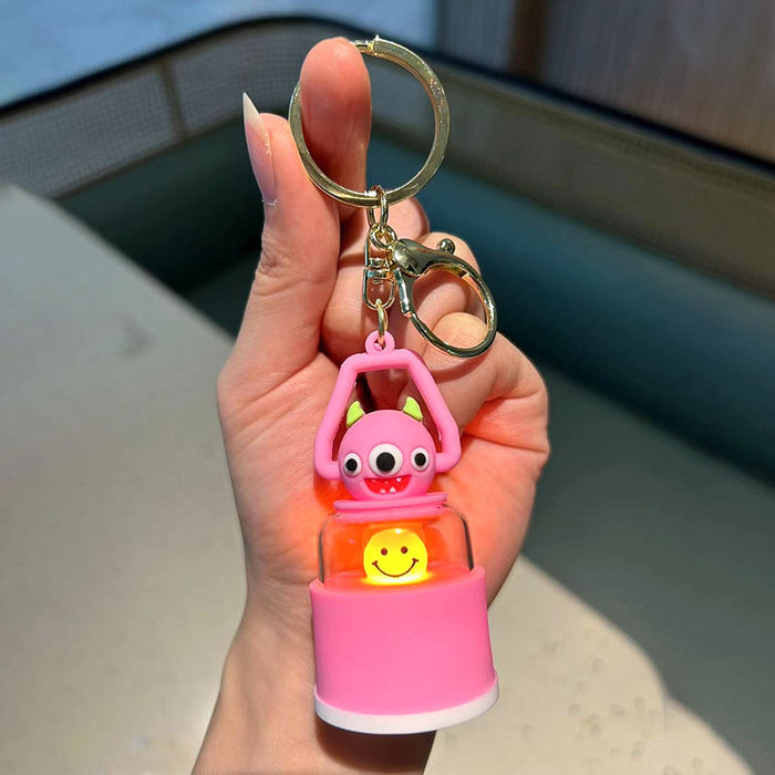Wholesale Lighted Monster Silicone Cartoon Keychain JDC-KC-QingYun002