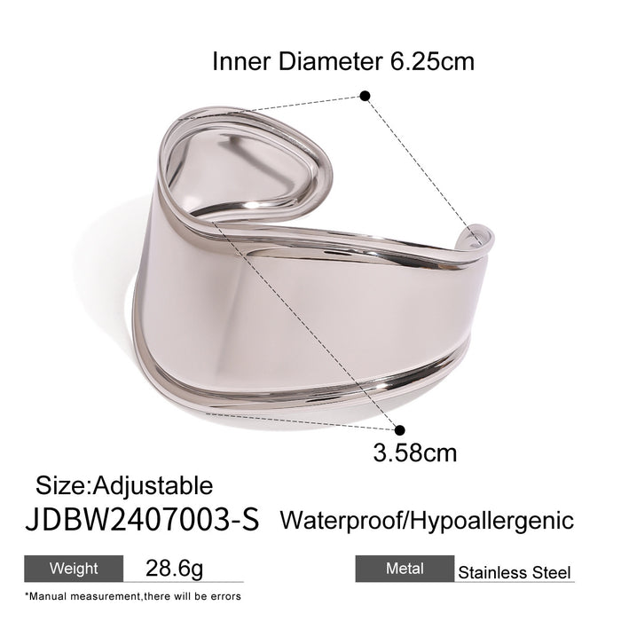 Wholesale Stainless steel exaggerated gold bracelet with high-end feel, open bracelet made of titanium steel, and hand jewelry