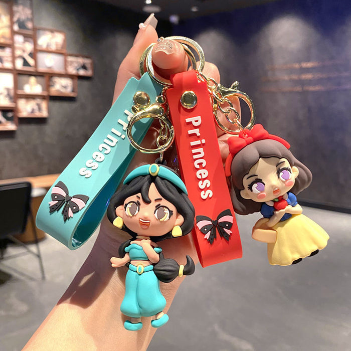 Wholesale Cartoon Princess Silicone Keychain Decorative Bag Charm MOQ≥2
