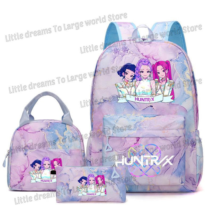 Wholesale Children' s KPOP Series Multi-Color Backpack Bags Three-Piece Set
