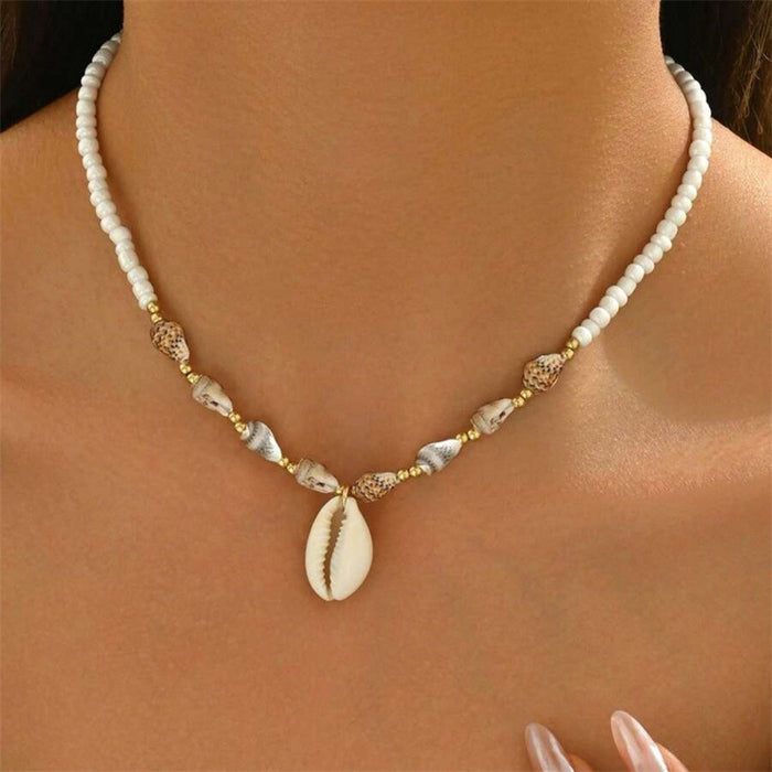 Wholesale New Summer Beach Shell Conch Necklace Exaggerated Sea Star Pearl Splicing Necklace