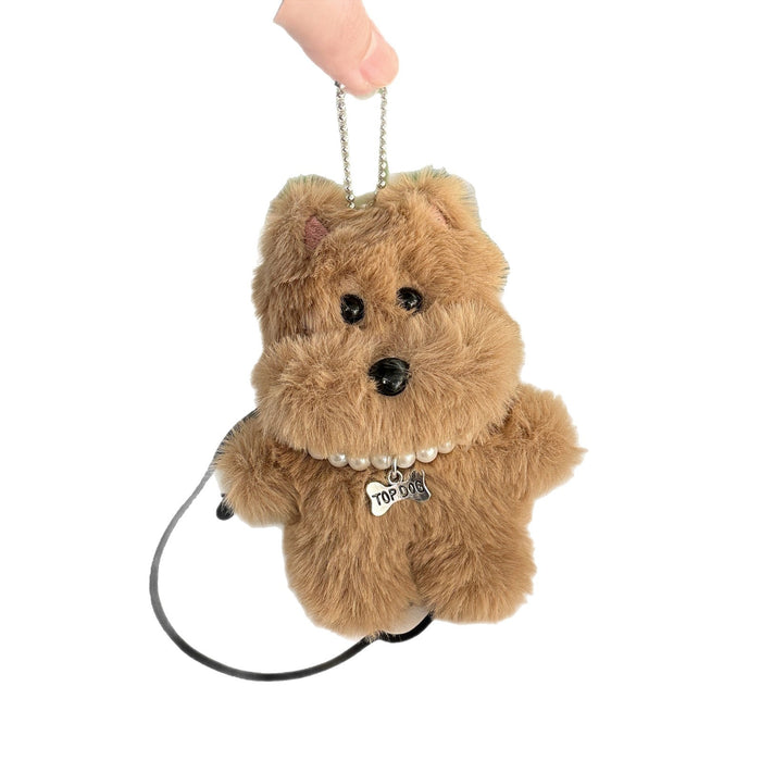 Wholesale Original Cute Plush Puppy School Bag Pendant Creative Necklace Dog Key Doll