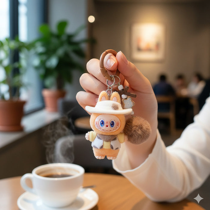 Wholesale Flocked Soft Rubber Doll Keychain