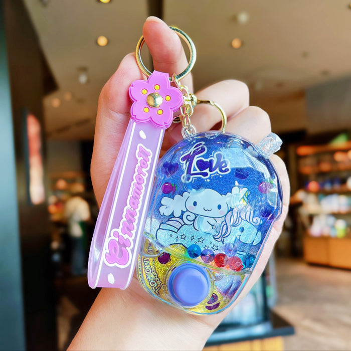 Wholesale Creative decompression game water machine key chain cartoon cute toy student bag pendant