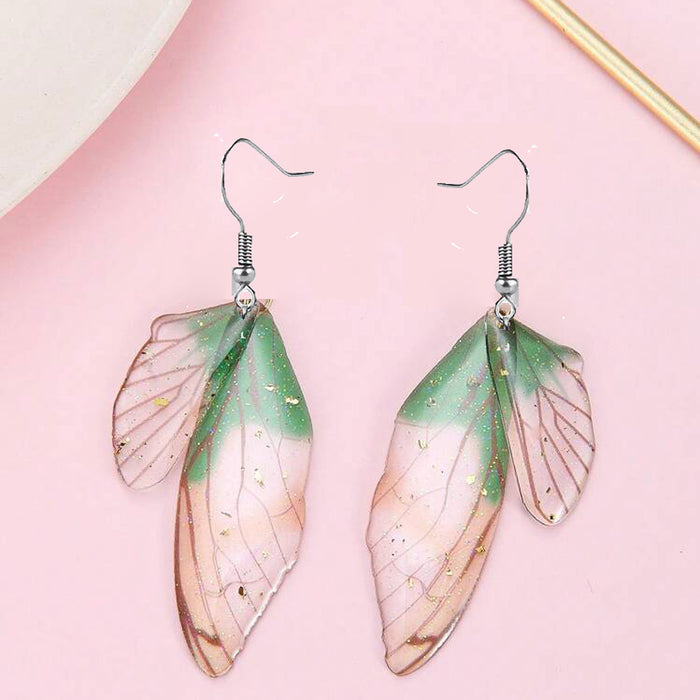 Wholesale Acrylic Butterfly Wing Earrings Vintage Style Fashion Accessory