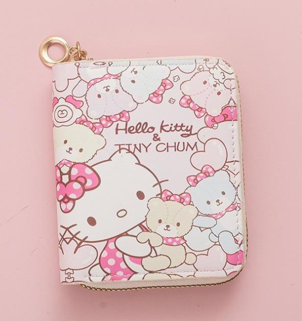 Wholesale Cute Short Waterproof Zip Wallet with Kitten Design