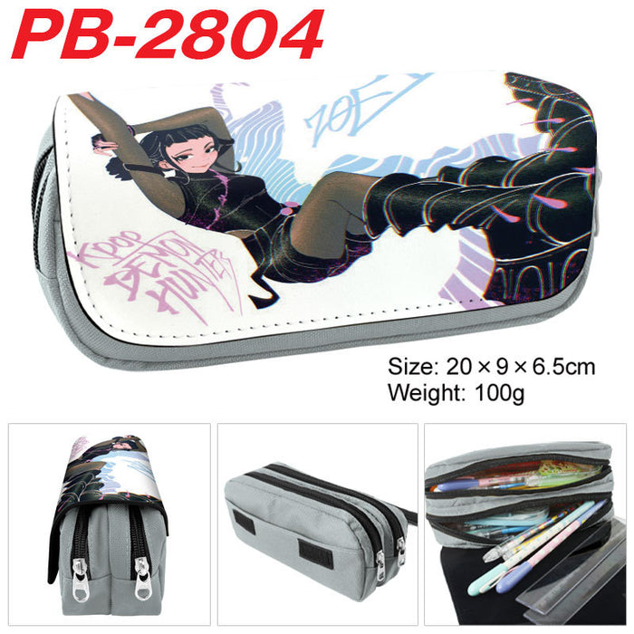 Wholesale Kpop pu full color cartoon student pencil case stationery box