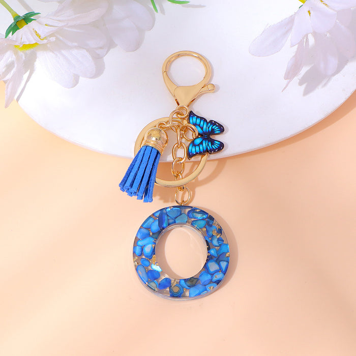 Wholesale Letter Keychain Tassel Butterfly Girl Bag Pendant