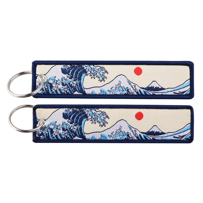 Wholesale Japanese Wave Weaving Marks Keychain Fabric Keychain Accessories