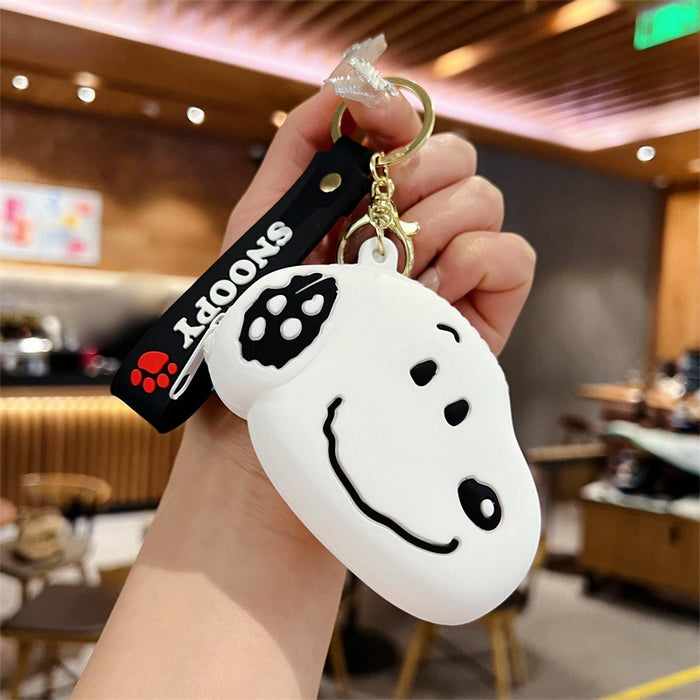 Wholesale  Cartoon Coin Purse Keychain White Dog Key Bag Pendant Men's and Women's Accessories